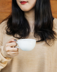 Woman enjoying coffee on the weekend