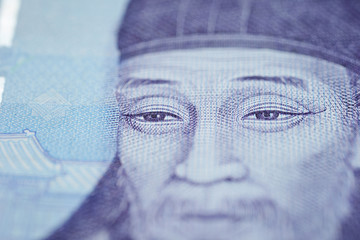 Close-up Korean bills