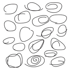 Fototapeta na wymiar Set of the hand drawn circles