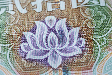 Close-up of Chinese banknotes