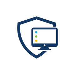 Computer Shield Logo Icon Design