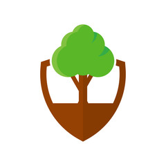 Tree Shield Logo Icon Design