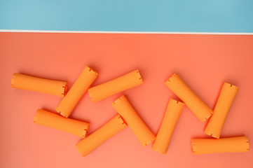 close up of hair curlers for background