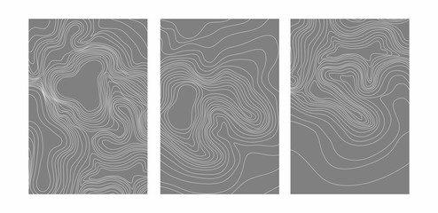 Obraz na płótnie Canvas Abstract black and white topographic contours lines of mountains. Topography map art curve drawing design business cards, invitations, gift cards. vector illustration.