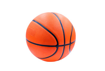 Recreation leisure sports equipment with a basketball. Isolated on white background.