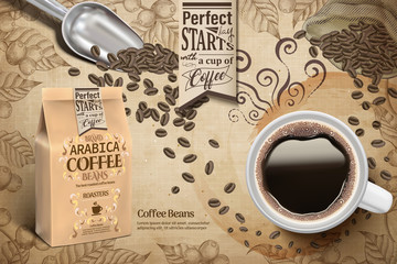 Arabica coffee beans ads