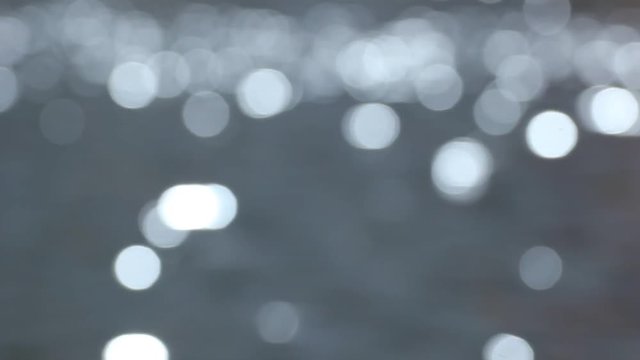 Abstract Water Light Particles Sparkling in Bokeh as Natural Background, Cinematic Tone