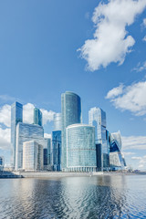 Complex Moscow city on the Moskva River