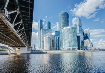 Fototapeta na wymiar Moscow city view with a bridge