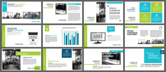 Blue and green element for slide infographic on background. Presentation template. Use for business annual report, flyer, corporate marketing, leaflet, advertising, brochure, modern style.