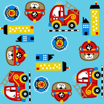 Pattern vector with firefighter. Eps 10