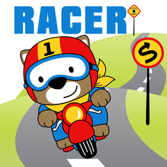 Animal biker cartoon. Eps 10