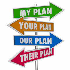 My Your Our Their Plan Arrow Signs Directions 3d Illustration