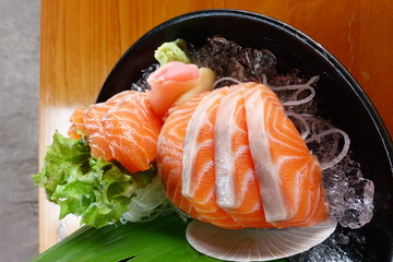 Raw seafood sashimi set 