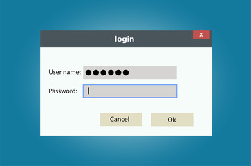 Login screen of the operating system user.