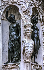 Fototapeta na wymiar Perseus statue, detail of figure on the pedestal