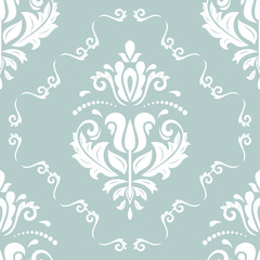 Classic seamless light blue and white pattern. Traditional orient ornament. Classic vintage background