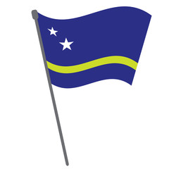 Curacao flag on isolated white background of Flags of countries of the Kingdom of the Netherlands design with illustration