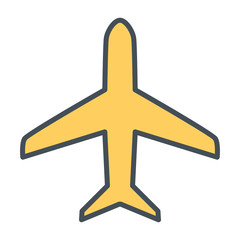 Plane Line Icon. Vector Simple Minimal 96x96 Pictogram