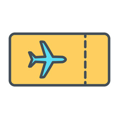 Fototapeta premium Plane Ticket Line Icon. Vector Simple Minimal 96x96 Pictogram