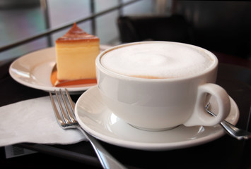 A cup of coffee in the cafe