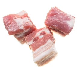 pork brisket on a white background