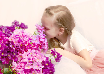 Beautiful little girl 5-6 years.