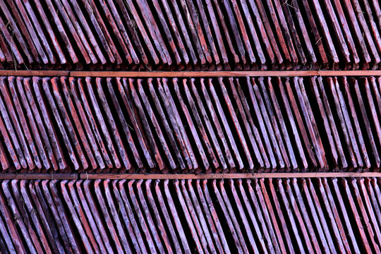 tree lines of roof tiles