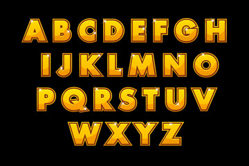 Stylish gold alphabet vector