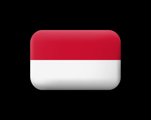 Flag of Monaco. Matted Vector Icon and Button. Rectangular Shape