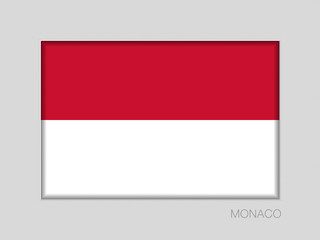 Flag of Monaco. National Ensign Aspect Ratio 2 to 3 on Gray