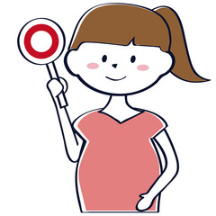 かわいい妊婦　上半身　ポニーテール　〇