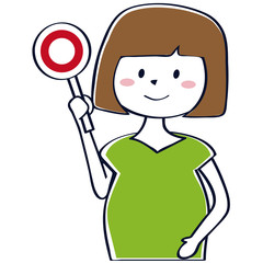 かわいい妊婦　上半身　おかっぱ　〇