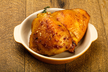 Roasted chicken thighs