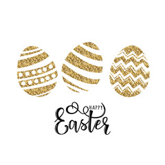 Vector illustration of Easter gold logo