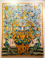 Ornate portuguese decorative ceramic tiles azulejos. 
