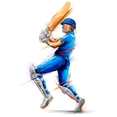 Batsman playing cricket championship sports - obrazy, fototapety, plakaty