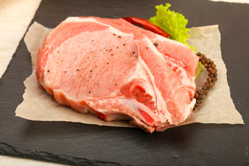 Raw pork cutlet