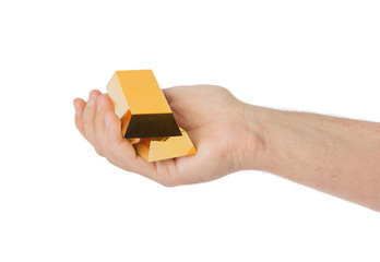 Hand with gold bars