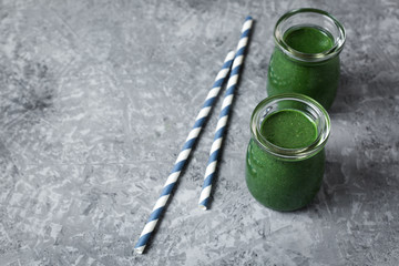 Green smoothies. Green cocktail. Fresh green smoothie.