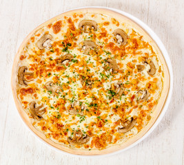 Pizza with mushrooms
