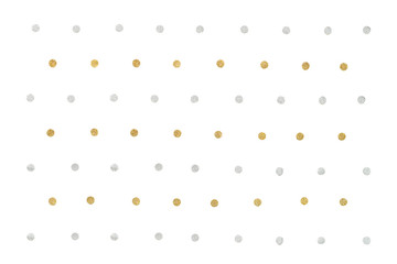 Gold and silver glitter dot paper on white background - isolated