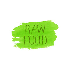 Raw food concept logo design template