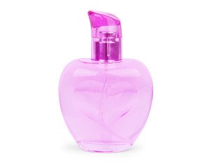 perfume bottle isolated over a white background.