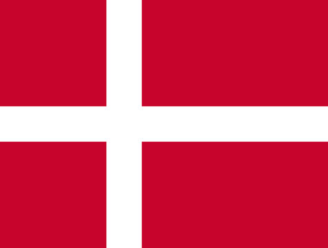 The Flag of Denmark. National symbol of the state. Vector illustration.