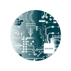 Vector circuit board illustration. Abstract technology. Microchip background.