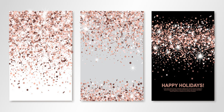 Rose Gold Sparkles Glitter Confetti Overlay Clipart with Transparent  Background - Essem Creatives