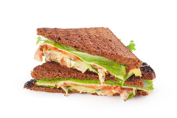 sandwich on white background