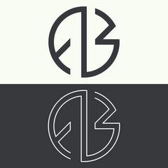Set of monograms of letters A B