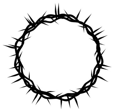 crown of thorns, easter religious symbol of Christianity hand drawn vector eps 10